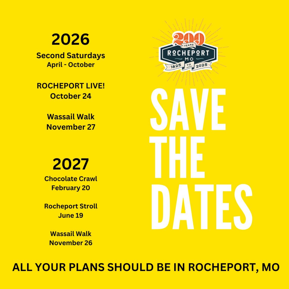 Save the dates - 2026